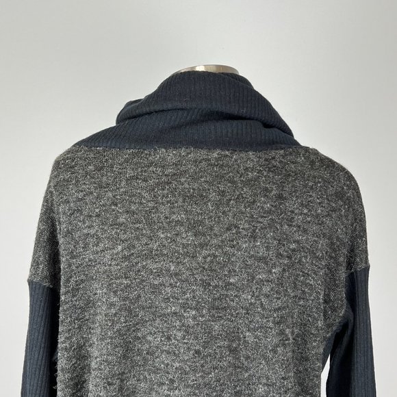 Anthropologie A’Reve Womens Gray Cowl Neck Sweater Fuzzy Oversized size Small - Picture 9 of 15